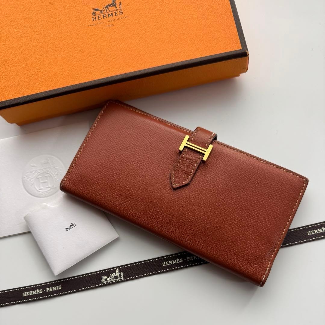 【美品】 185 HERMES エルメス ベアン 2つ折り長財布