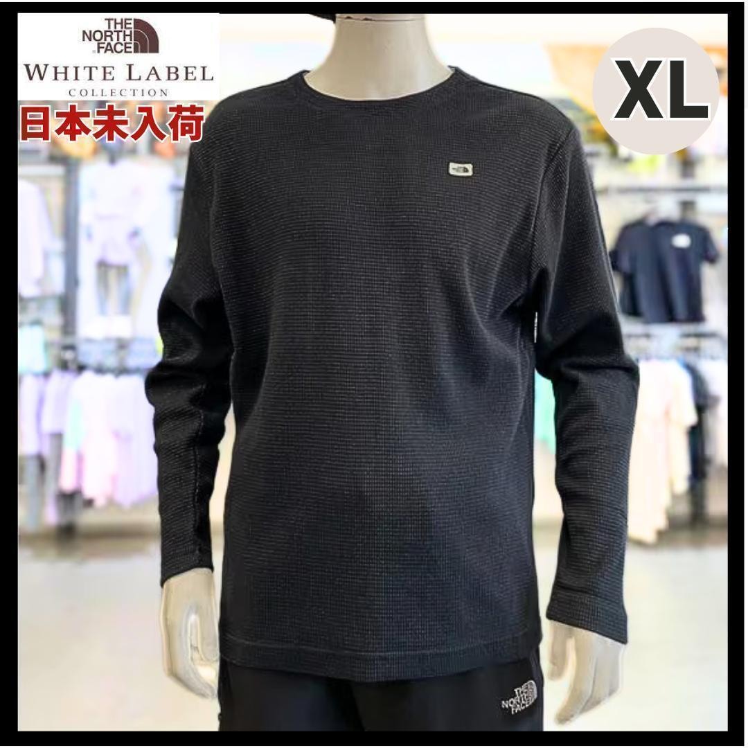 韓国　ノースフェイス　ホワイトレーベル　XL 黒　カットソー　新品　綿　ワッフル