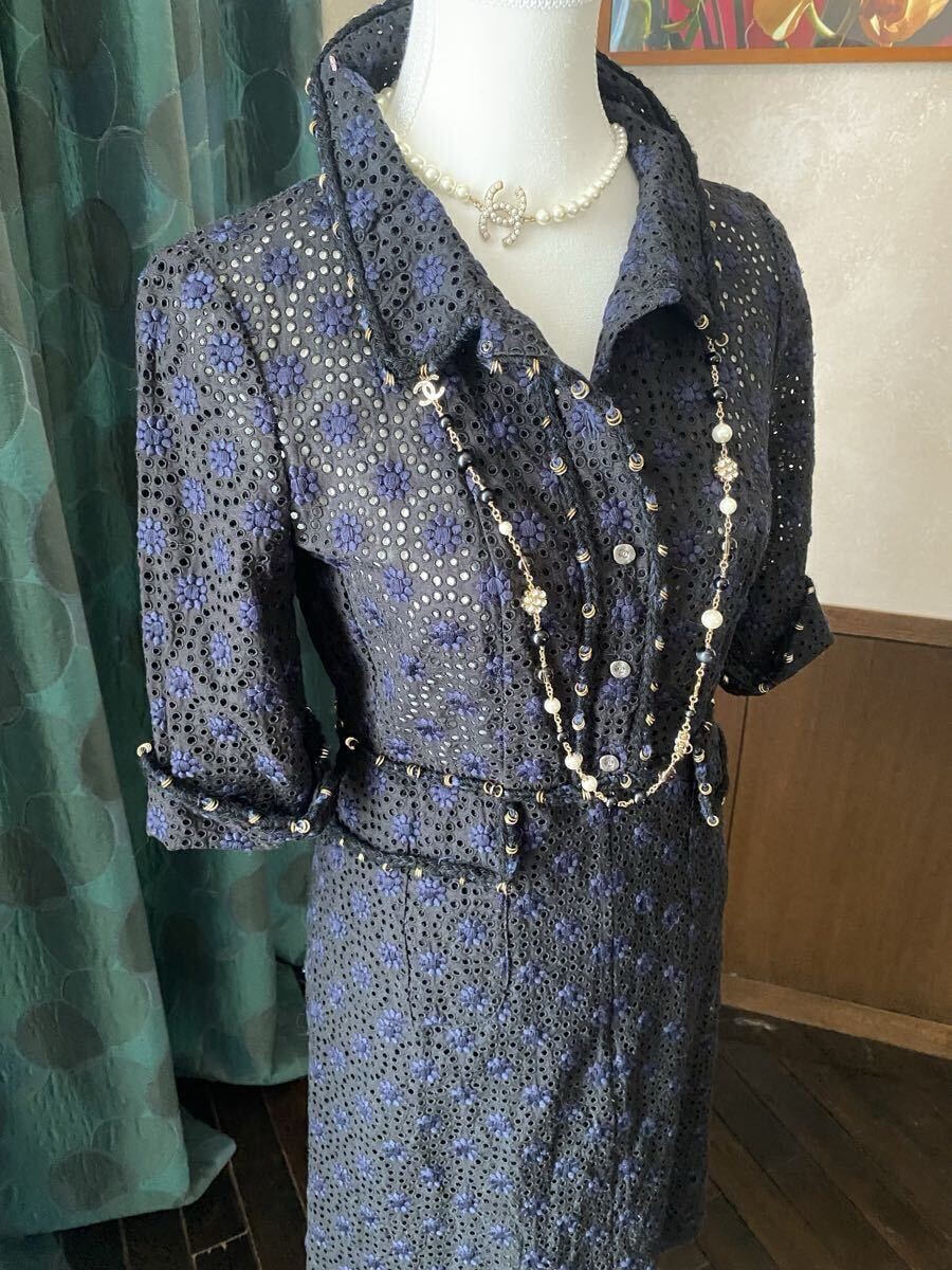 極美品！シャネル　ワンピースネイビー38 
