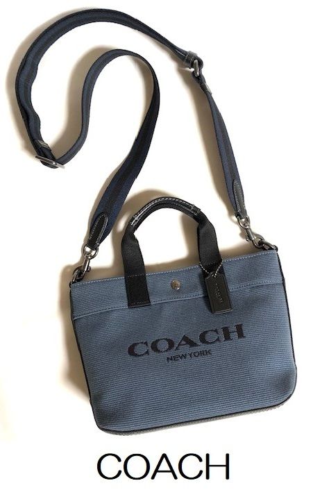 特価！ 人気 COACH コーチ カラーブロック キャンバス 2WAY トート デニム/ミッドナイトネイビー CU299 新品本物