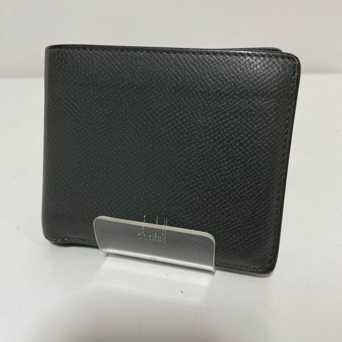 DUNHILL ダンヒル 二つ折り財布 レザー グレー 中古