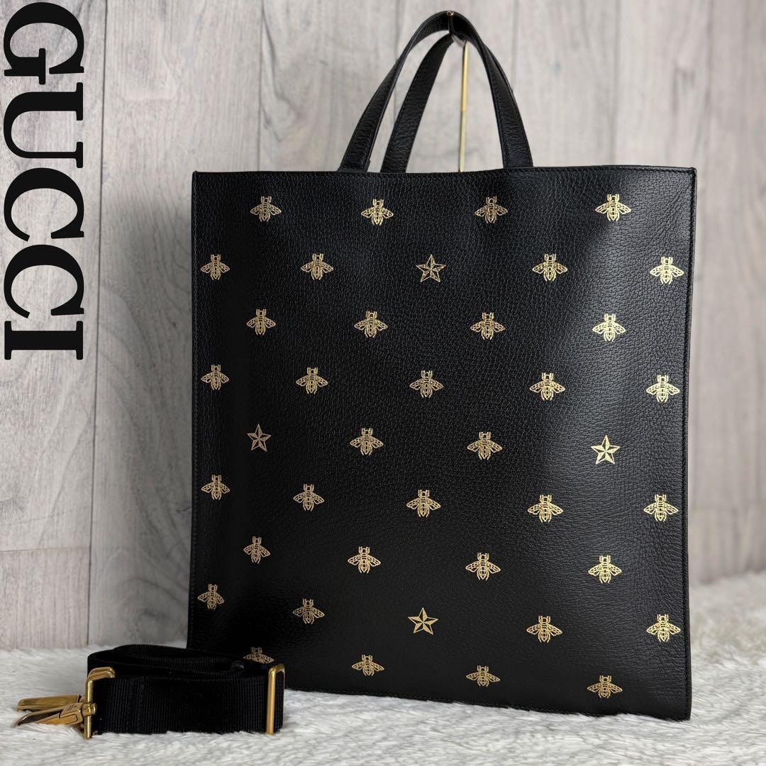 B (目立った傷や汚れなし)】美品 A4可 GUCCI グッチ Bee 蜂 Star