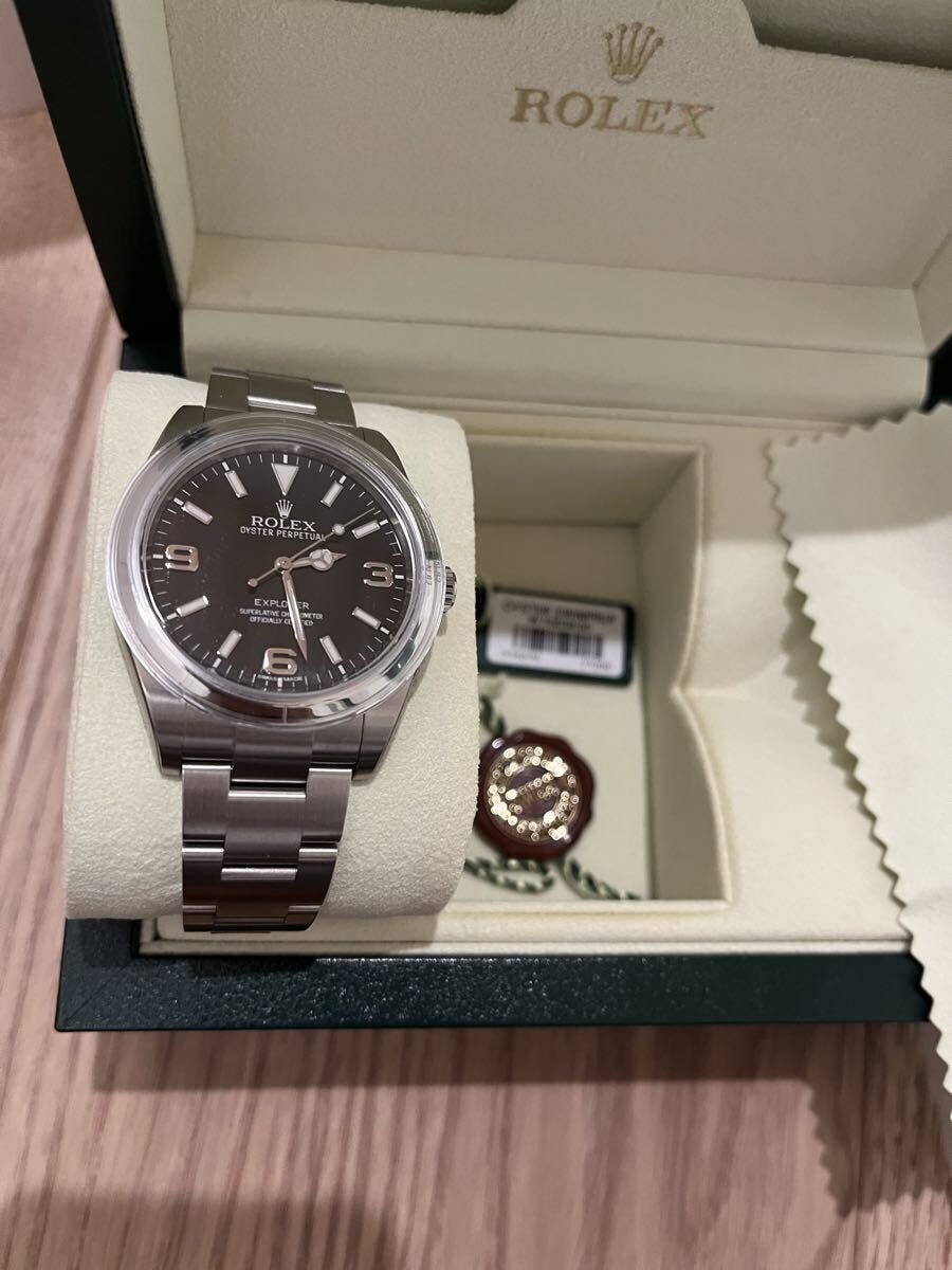 保護カバーシールも有【新品2014年購入★完全無欠の未使用保管品】ROLEX ロレックス エクスプローラー 214270 39mm 保証書・箱付き 正規品