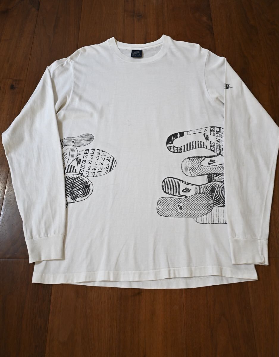 希少80s 紺タグ NIKE ナイキ ソールプリント ロンT ビンテージ