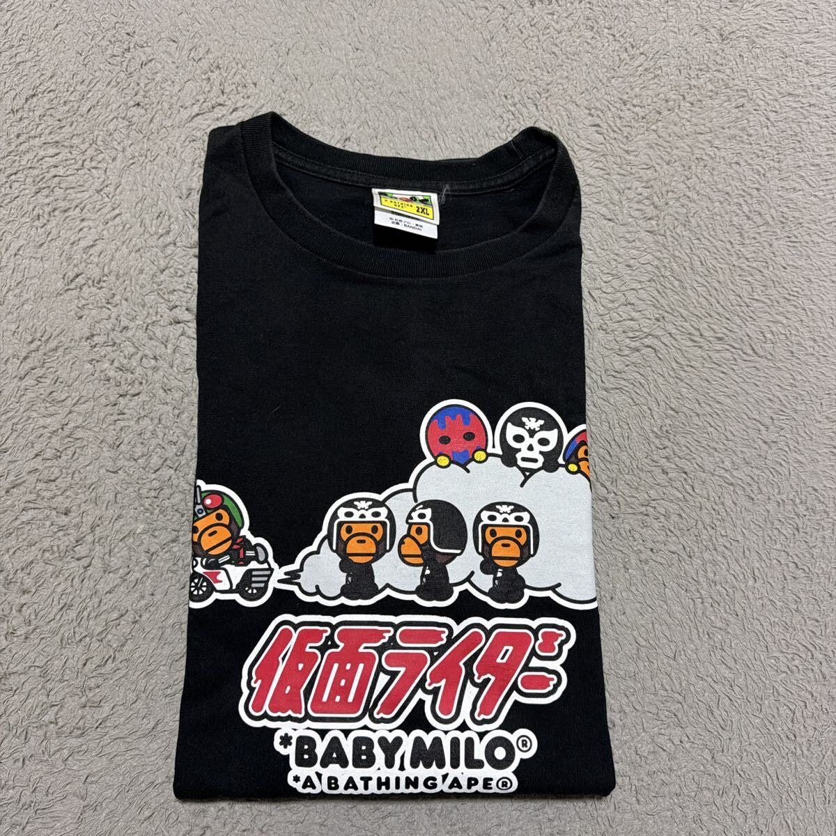 仮面ライダー45周年BAPEエイプコラボBABY MILOマイロTシャツAPE 【公式