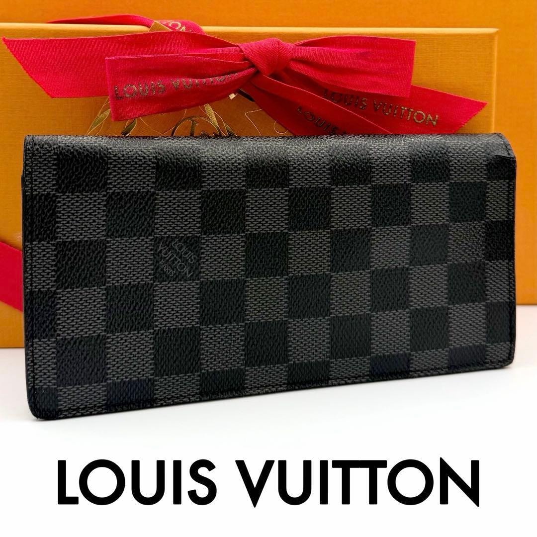 LOUIS VUITTON ルイヴィトン ダミエグラフィット ポルトフォイユブラザ 二つ折り長財布 札入れ メンズ レディース ブラック 黒 ウォレット