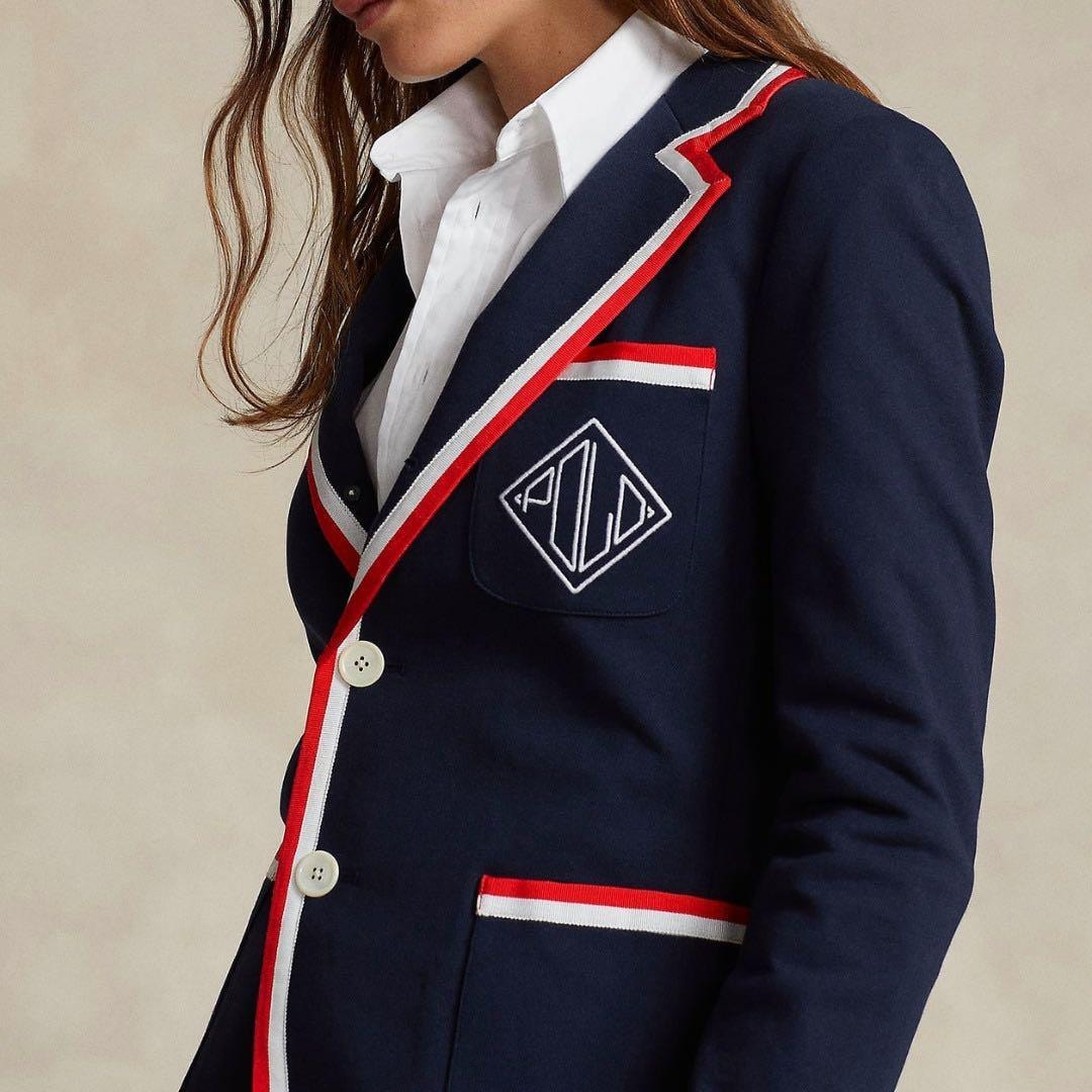 未使用タグ付 POLO RALPH LAUREN ポロラルフローレン グログラントリム テリー ブレザー テーラードジャケット 定価約6万