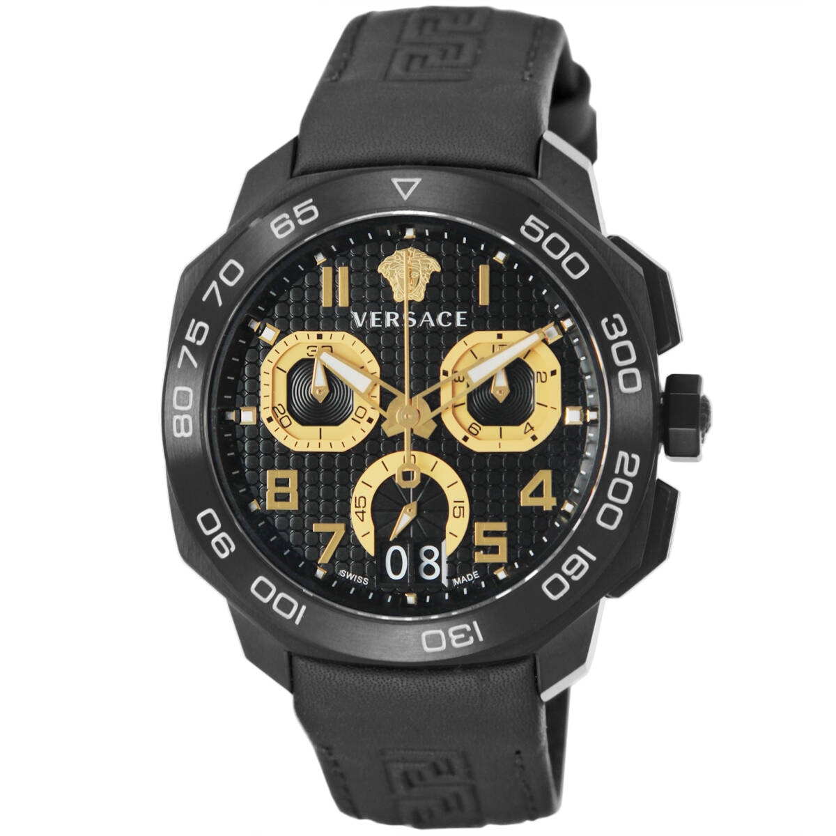 ◆VERSACE ヴェルサーチ◆ 腕時計 時計 クロノグラフ 44mm メンズ アウトレット ブラック サファイア 送料無料 VQC020015 DYLOS ダイロス