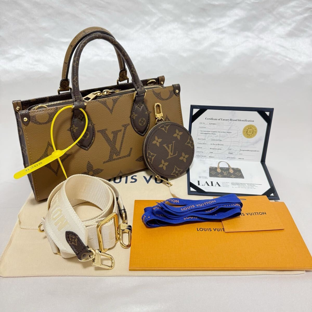 LOUIS VUITTON ルイヴィトン モノグラム ジャイアント オンザゴー EW リバース ハンドバッグ M46653 ショルダーバッグ　『鑑別書付き』