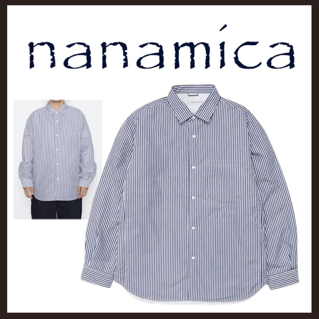 ○★新品 未使用 nanamica インサレーションストライプ シャツジャケット 新品 Lサイズ ナナミカ インサレーション ストライプ シャツジャケット