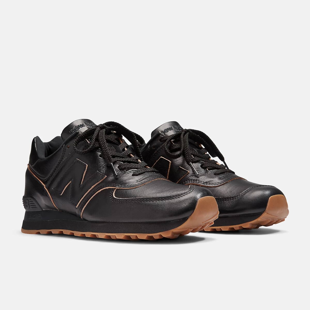 直営店限定 UK製 オールレザー New Balance OU576KBI US8.5 26.5cm 茶芯 ブラック×ブラウン M576OG 新品 イギリス英国製 NB 黒 スニーカー