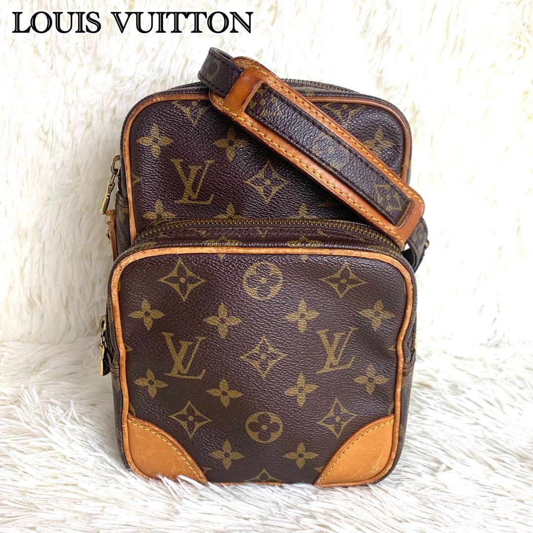 【希少】LOUIS VUITTON ルイヴィトン アマゾン ショルダーバッグ ポシェット モノグラム レザー 茶色 ブラウン 金 ゴールド金具 M45236