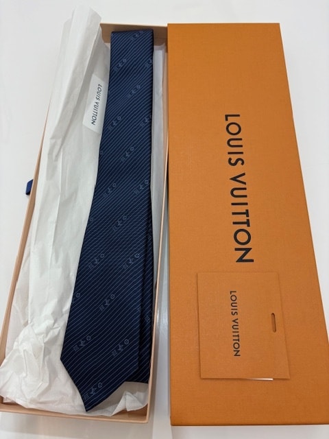 【新品】ルイ ヴィトン Louis Vuitton モノグラム オンライン M79439 シルク ネクタイ マリーヌ