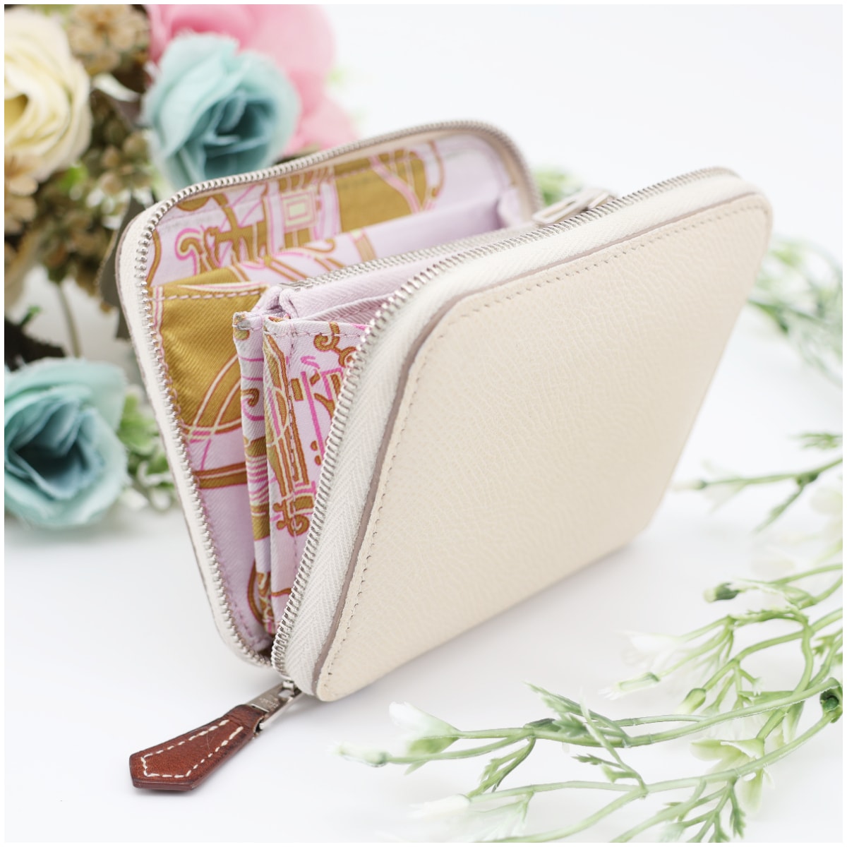 HERMES エルメス アザップ シルクイン コンパクト ナタ ヴォーエプソン B刻印 箱付