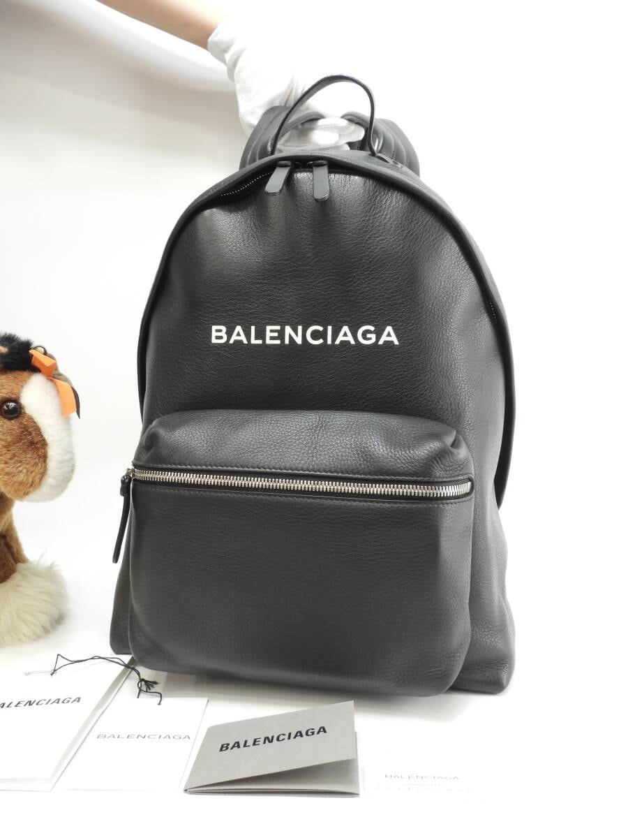 バレンシアガ バックパック中 エブリデイ フルレザー黒 リュックサック メンズ 美品@ 51