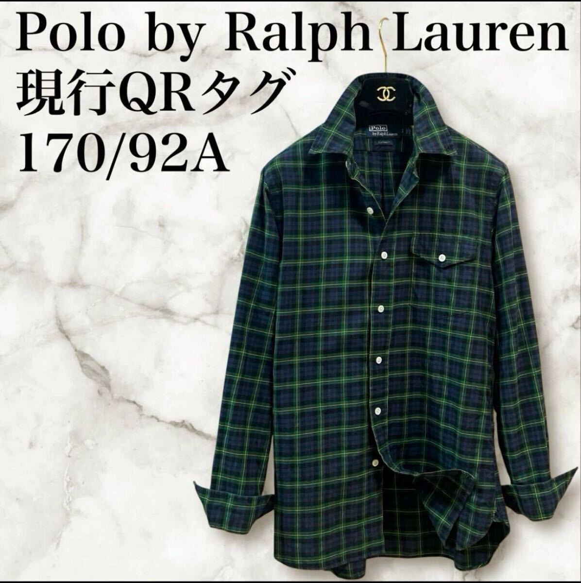 現行QRタグ Polo by Ralph Lauren ポロバイラルフローレン チェック総柄 BDシャツ ボタンダウン ワイシャツ Y ドレス インド製 170/92A