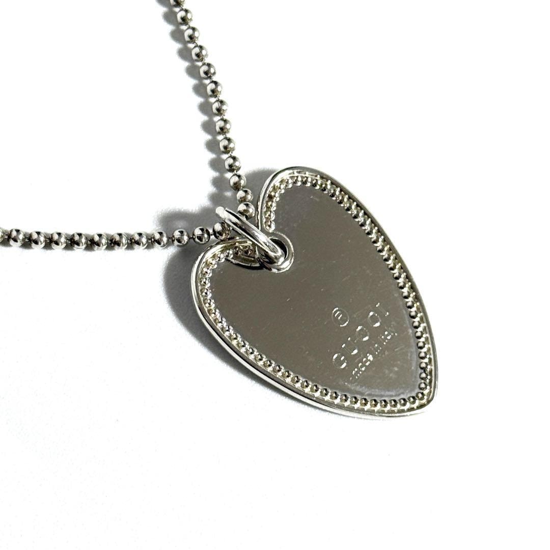 【美品】グッチ　GUCCI　レディース　ネックレス　ペンダント　トレードマーク　ハートタグ シルバー925