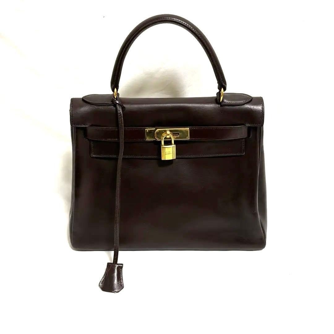 C (やや傷や汚れあり)】エルメス ケリー28 ルトゥルネ ボックスカーフ