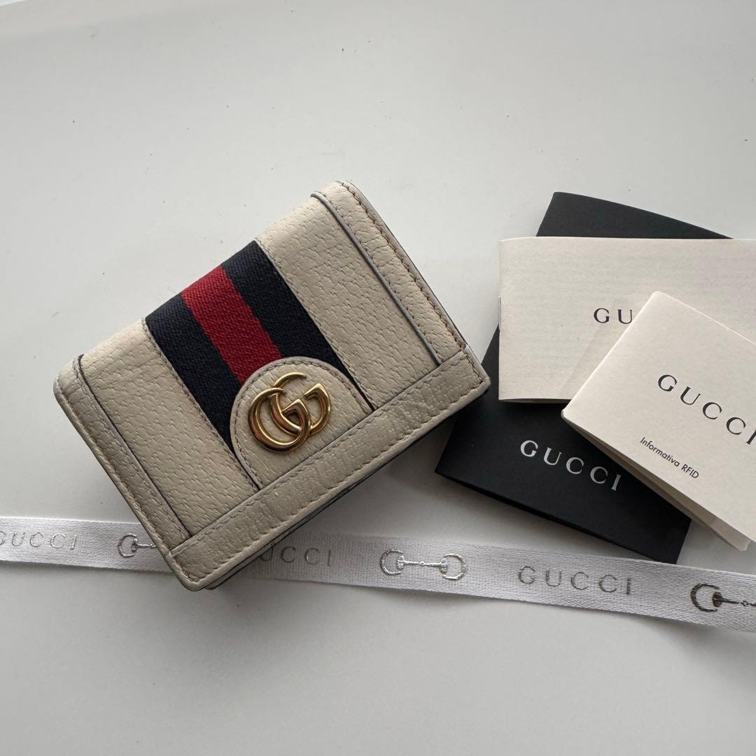 【極上美品】 GUCCI グッチ シェリーライン 2つ折り 財布 オフィディア