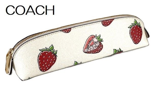 特価！ とっても可愛い♪ COACH コーチ ストロベリー いちご プリント PVC ペンケース チョークマルチ CAP08 新品本物