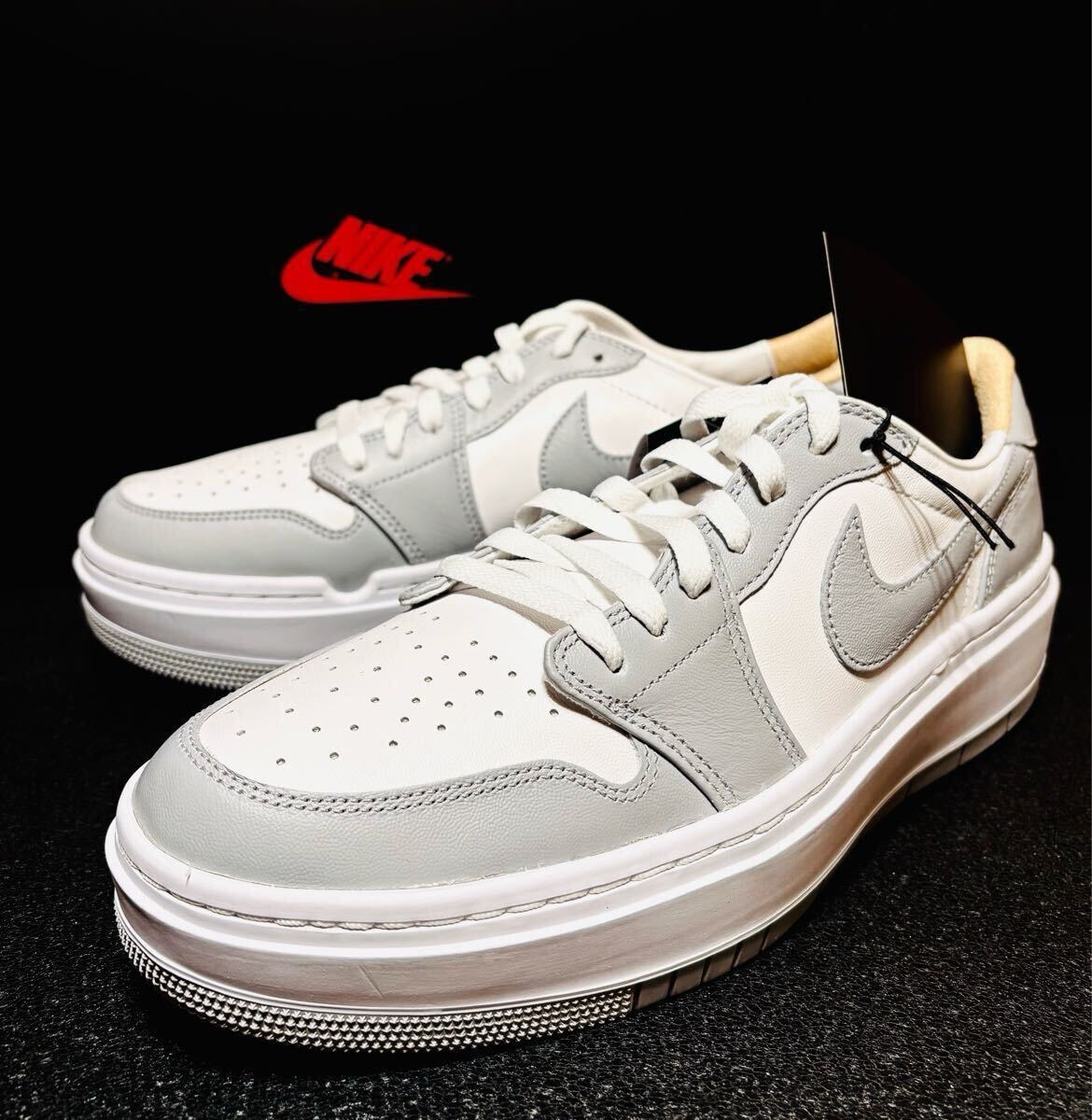 ☆送料込■新品29.0cm■ナイキ エア ジョーダン 1 エレベート LOW AIR JORDAN 1 ホワイト/ウルフグレー WMNS 厚底【定価.20900円】