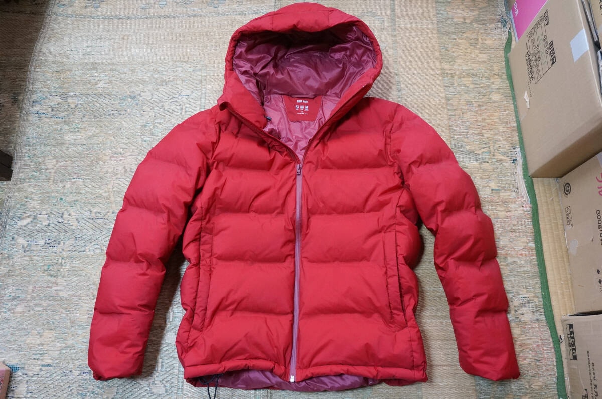 UNIQLO ユニクロ シームレスダウン ジャケット XL メンズ 311-172992(64-01) ダウン90% 赤 軽量撥水防風通勤登山