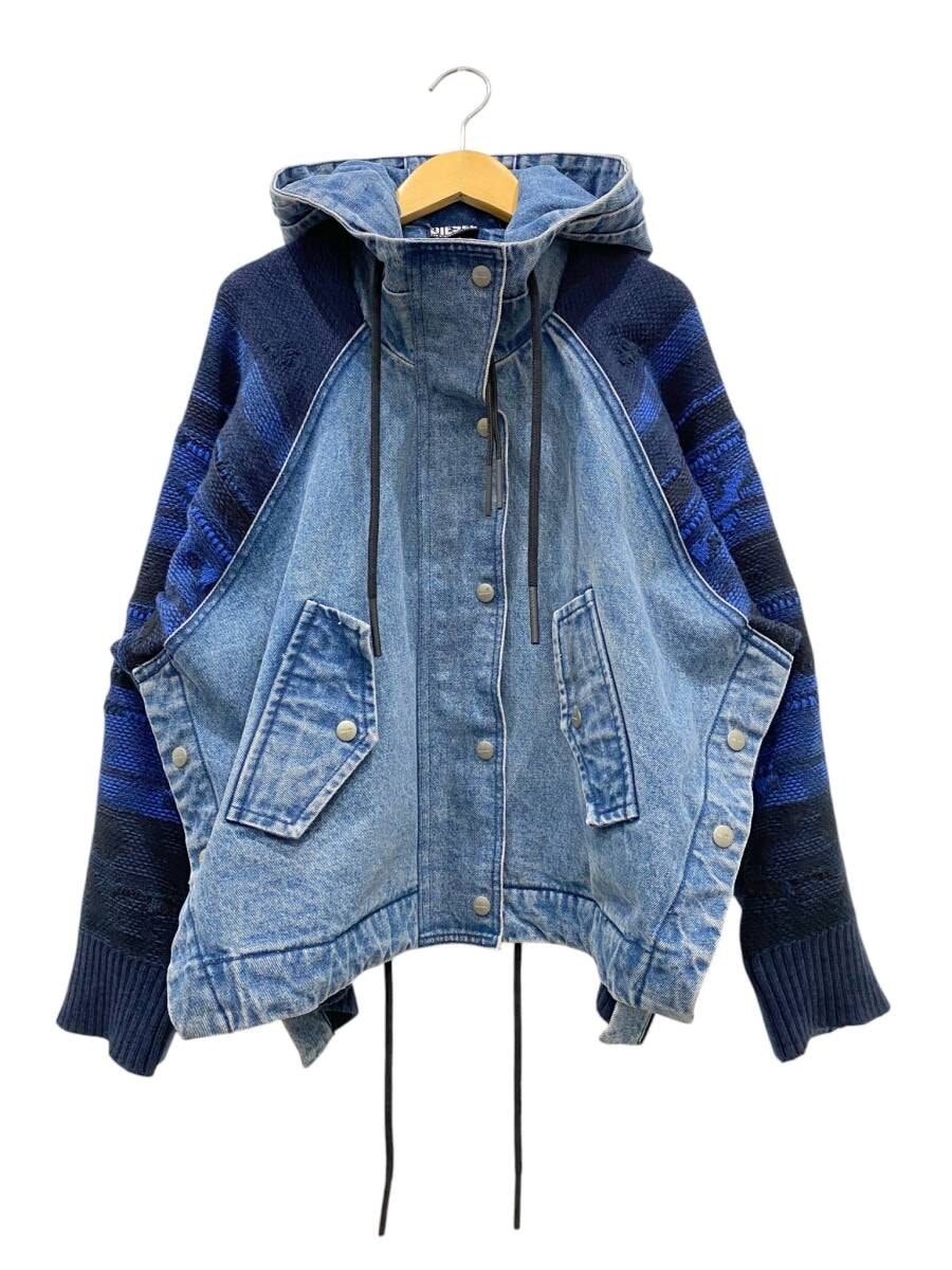 ディーゼル DIESEL ニット ドッキング デニムジャケット ジップ フーディー M-GOLD A04679 size XS レディース