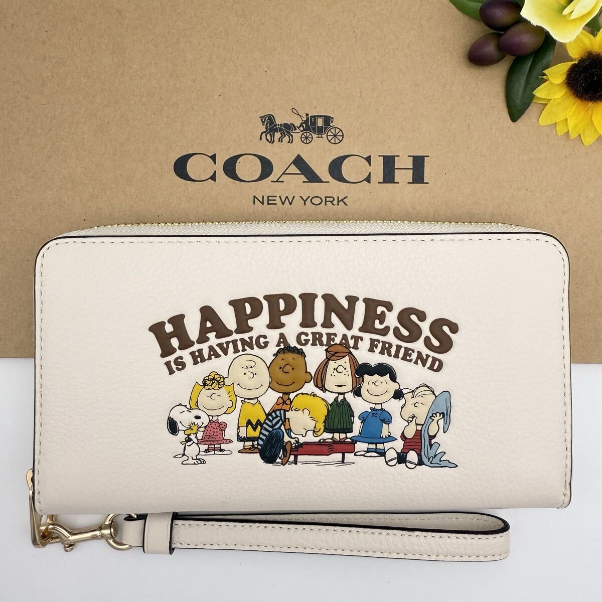 COACH X PEANUTS コラボ 長財布 ★大人気★ ロングジップアラウンドウォレット スヌーピー CBN35 IMCAH 新品