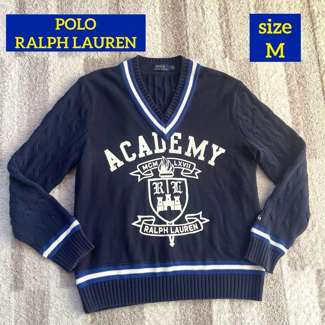 【超美品】Polo Ralph Lauren ケーブルニットトップス ネイビー