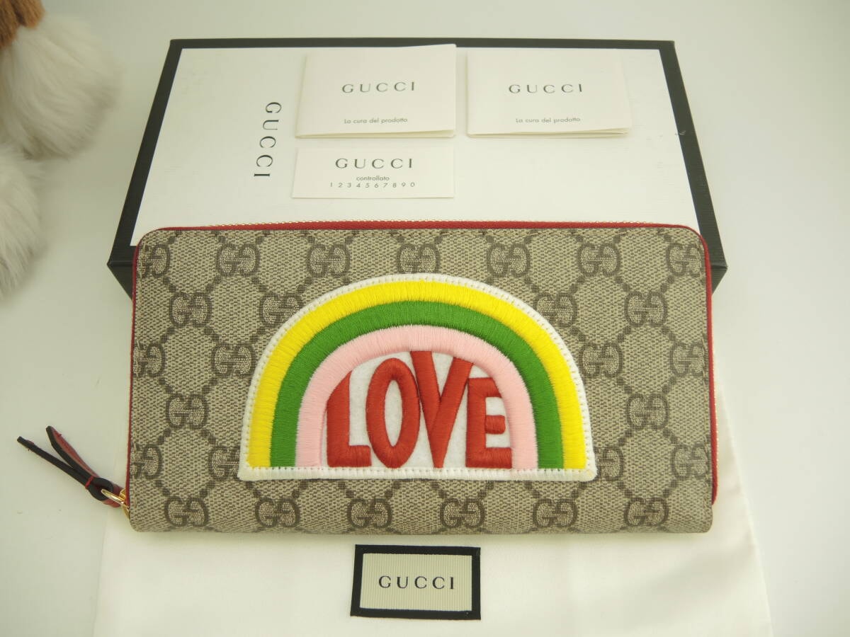 グッチ ジップアラウンドロングウォレット LOVE GGオールド 長財布 未使用@ 5