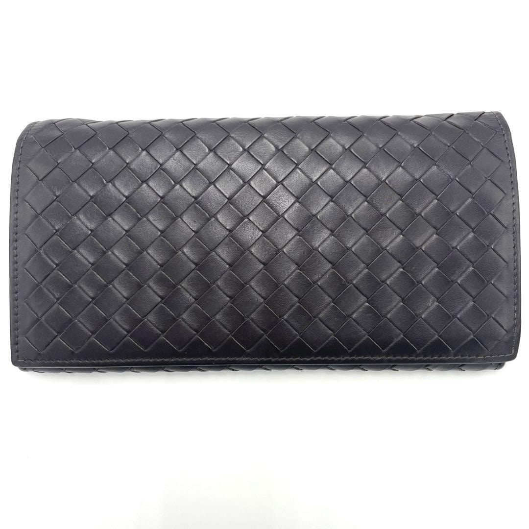 No.277 【早い者勝ち】ボッテガヴェネタ イントレチャート 長財布 二つ折り財布 ブラウン レザー シリアルNo.有 メンズ ユニセックス