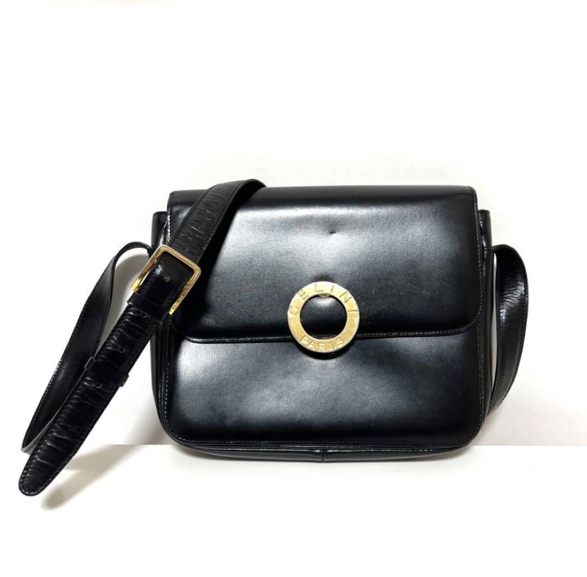 C (やや傷や汚れあり)】CELINE オールド セリーヌ ショルダー