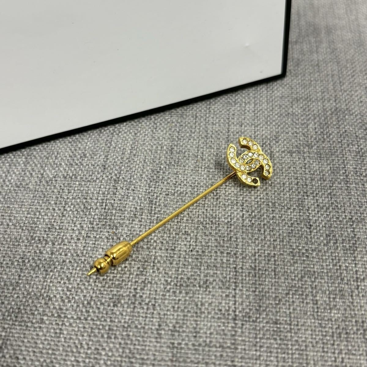 C (やや傷や汚れあり)】CHANEL シャネル ココマーク ラインストーン