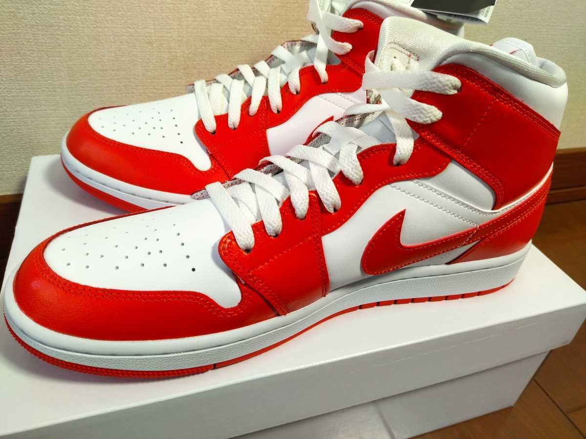 WMNS エアジョーダン1　MID　 新品未使用　正規品　タグ付き　箱付き　国内販売品　AIR JORDAN NIKE ハバネロレッド激レア　ＵＳ12 28ｃｍ