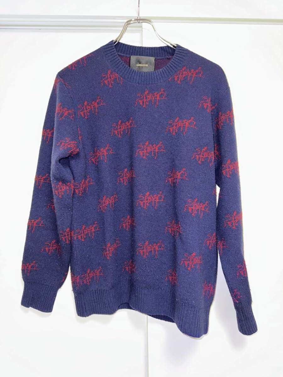 【美品】UNDERCOVER slash magazine 総柄 ウールカシミヤ ニット Size2/セーター/knit/sweater/パンク/PUNK/高橋盾/jonio
