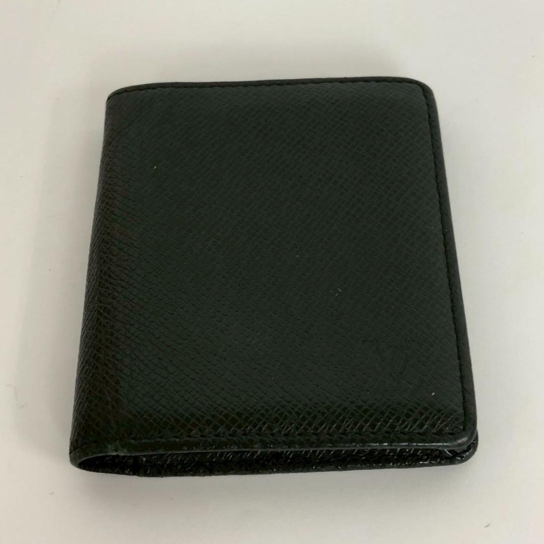 LOUISVUITTON ルイヴィトン タイガ ポルトフォイユ マジェラン 二つ折り財布 レザー ブラック 黒 シンプル 定番 イタリア製