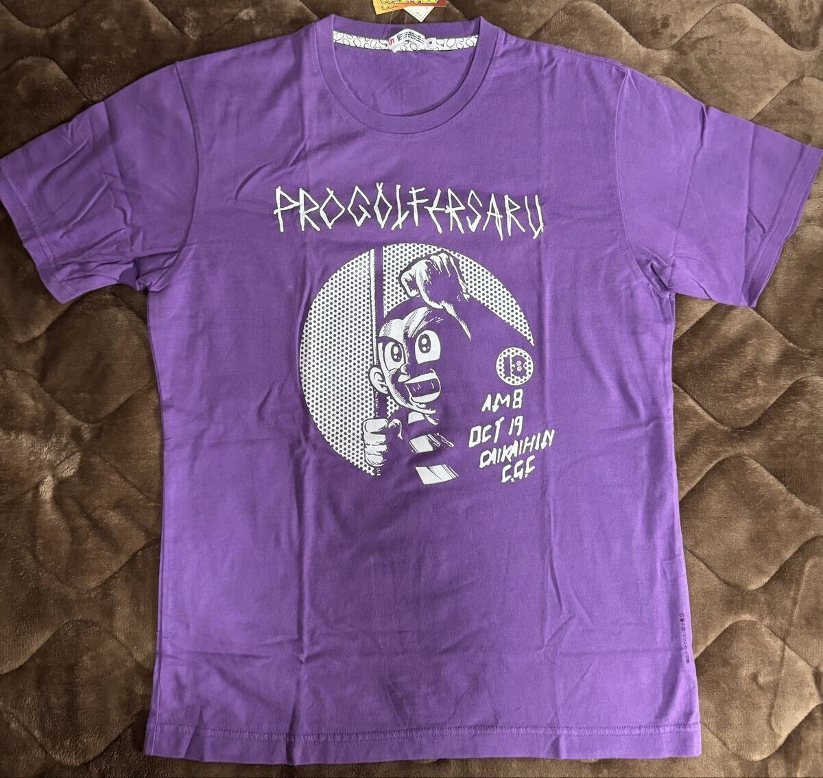 【Tシャツ】ユニクロ サンデー・マガジン50周年 プロゴルファー猿　Mサイズ 紫 新品未使用　藤子不二雄A