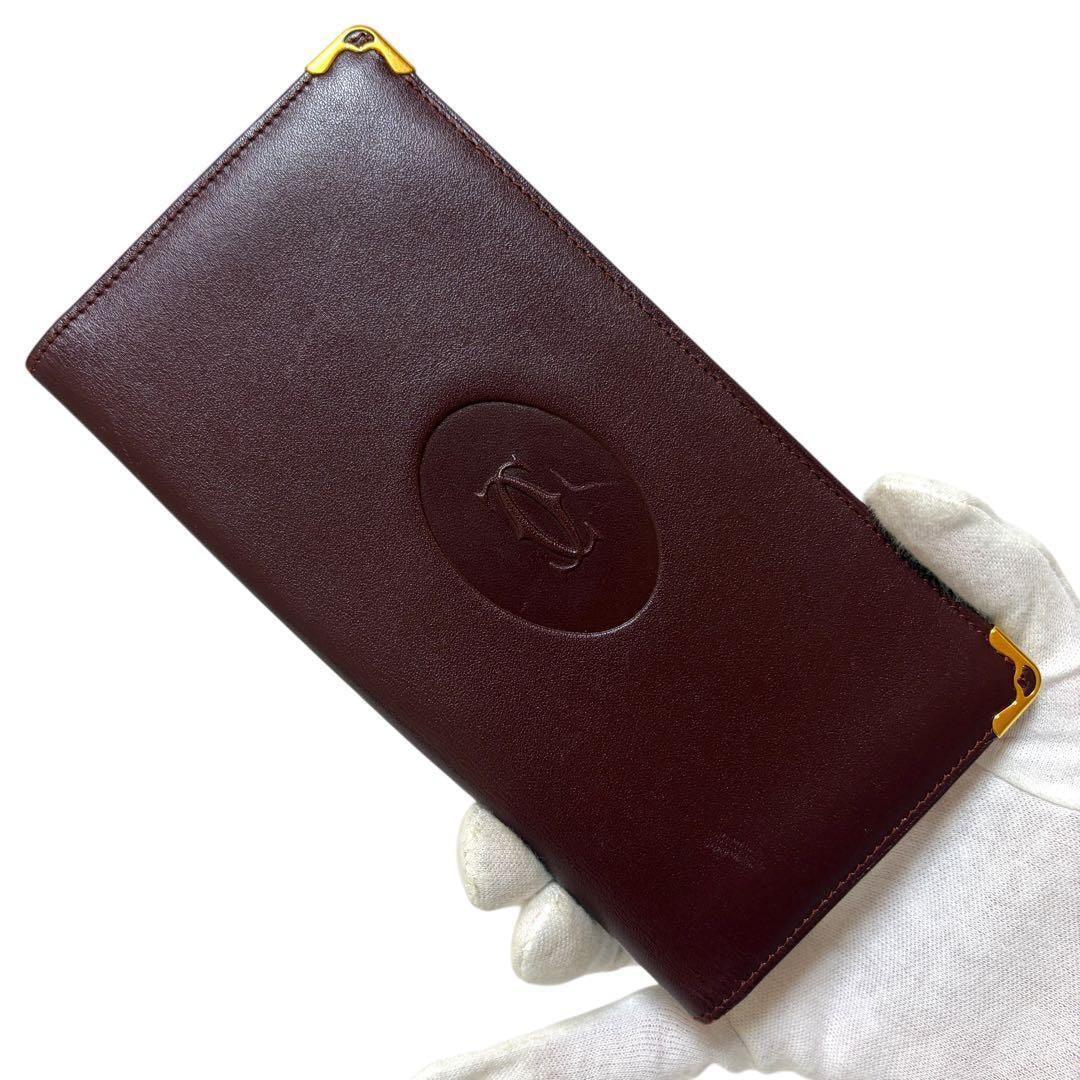 美品 CARTIER カルティエ マストライン ブラック 黒 シルバー金具 レザー 折財布 コンパクトウォレット 男女兼用 レディース 600174 【中古】 B (目立った傷や汚れなし)】美品 CARTIER カルティエ マストライン