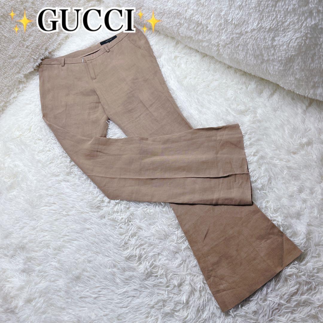 希少 GUCCI グッチ フレアスラックス ブラウン 314736 40