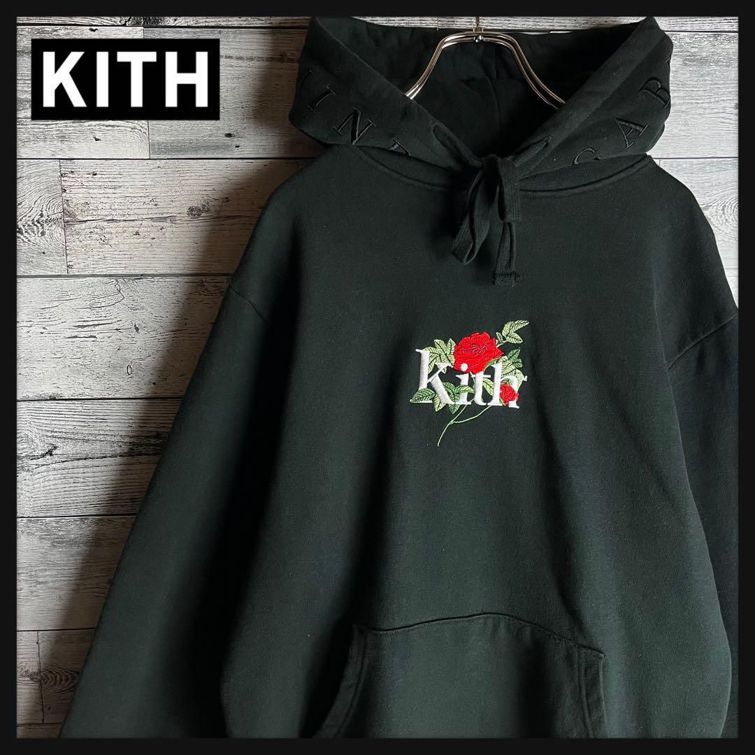 【即完売】KITH ☆ MONDAY PROGRAMバラ刺繍スウェットパーカー