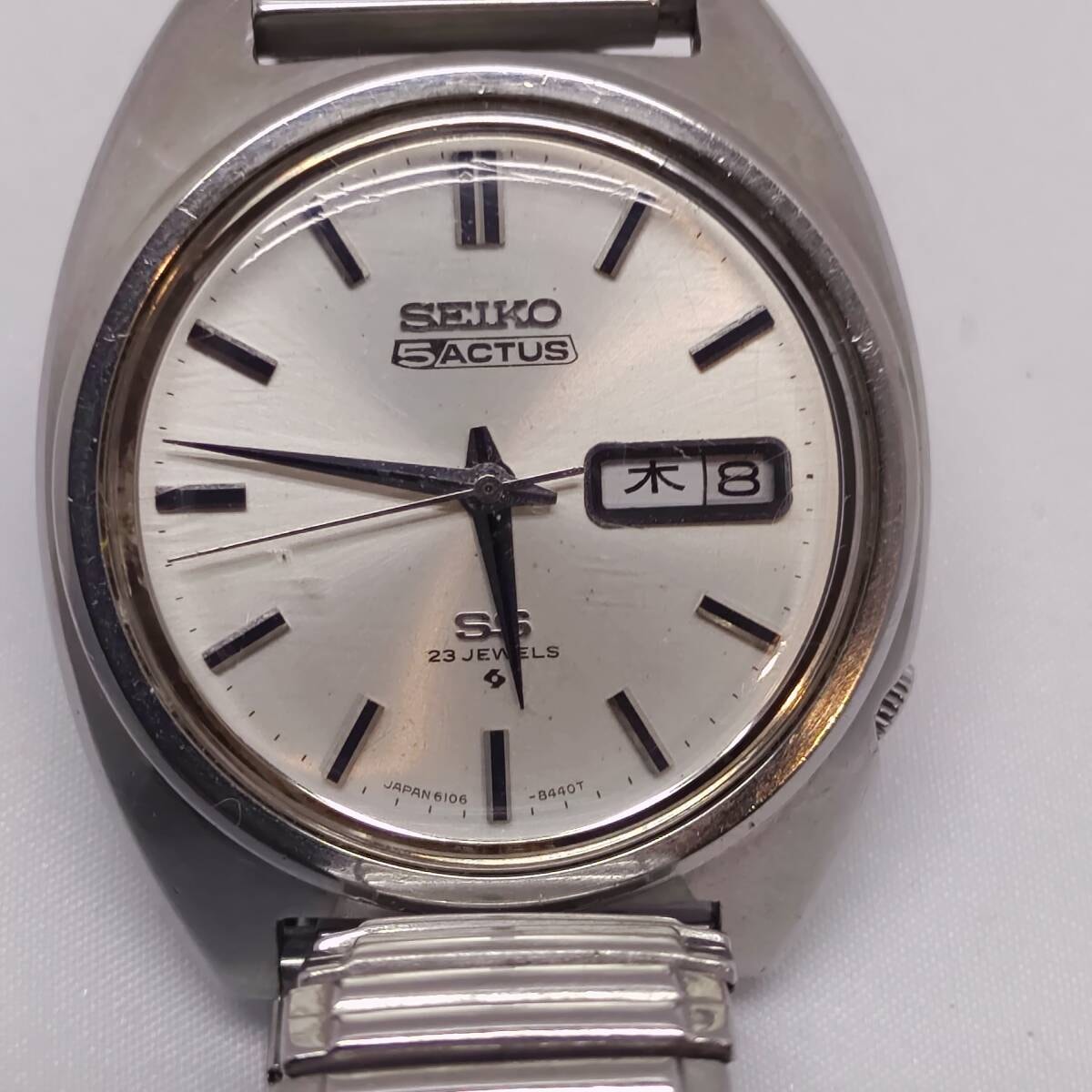 【稼働品】SEIKO 5 ACTUS セイコー 5アクタス SS 23石 自動巻き デイデイト 6106-8420
