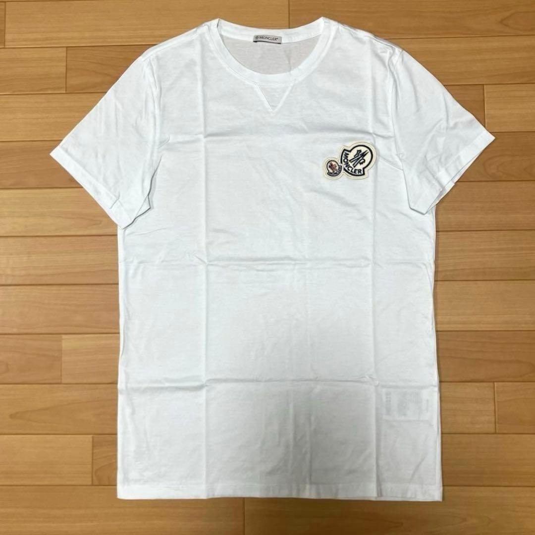 MONCLER シリコンワッペン ホワイト Tシャツ 4S477 【公式通販】