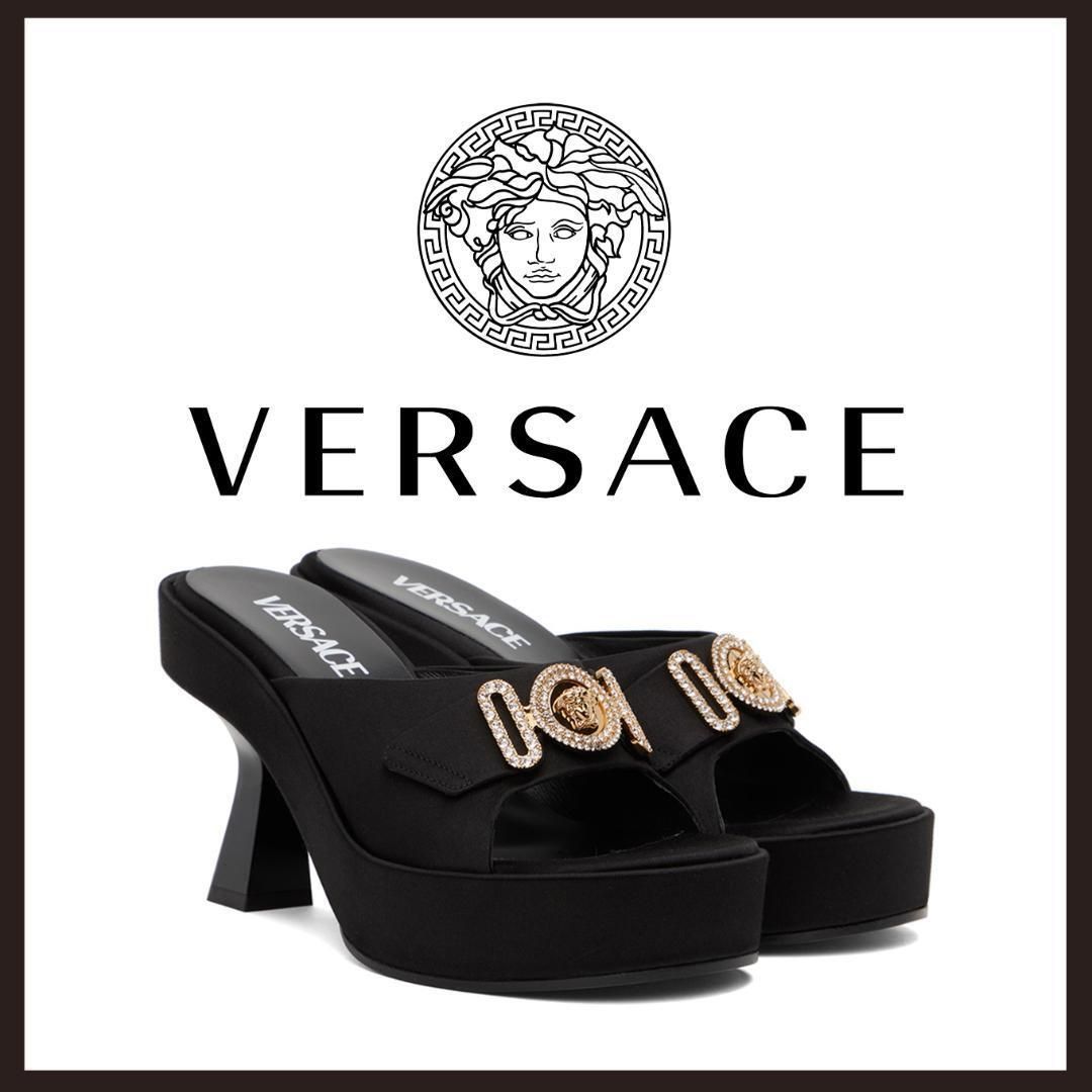 ○★新品 未使用 VERSACE メドゥーサ ビギー クリスタル ミュール 新品・未使用(ワケあり)】○☆新品 未使用 VERSACE メドゥーサ