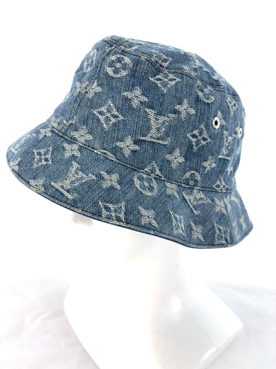 ルイヴィトン バケットハット デニム モノグラム リバーシブル LOUIS VUITTON 帽子 インディゴ ブルー 58 国内正規品 m78772