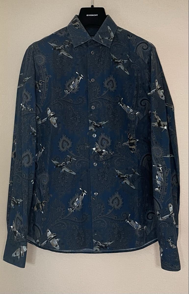 希少品★Givenchy 2013 アーカイブ名作 ペイズリー柄 飛行機シャツ 38 リカルドティッシ 【(株)サードカルチャー国内正規品】ジバンシィ 