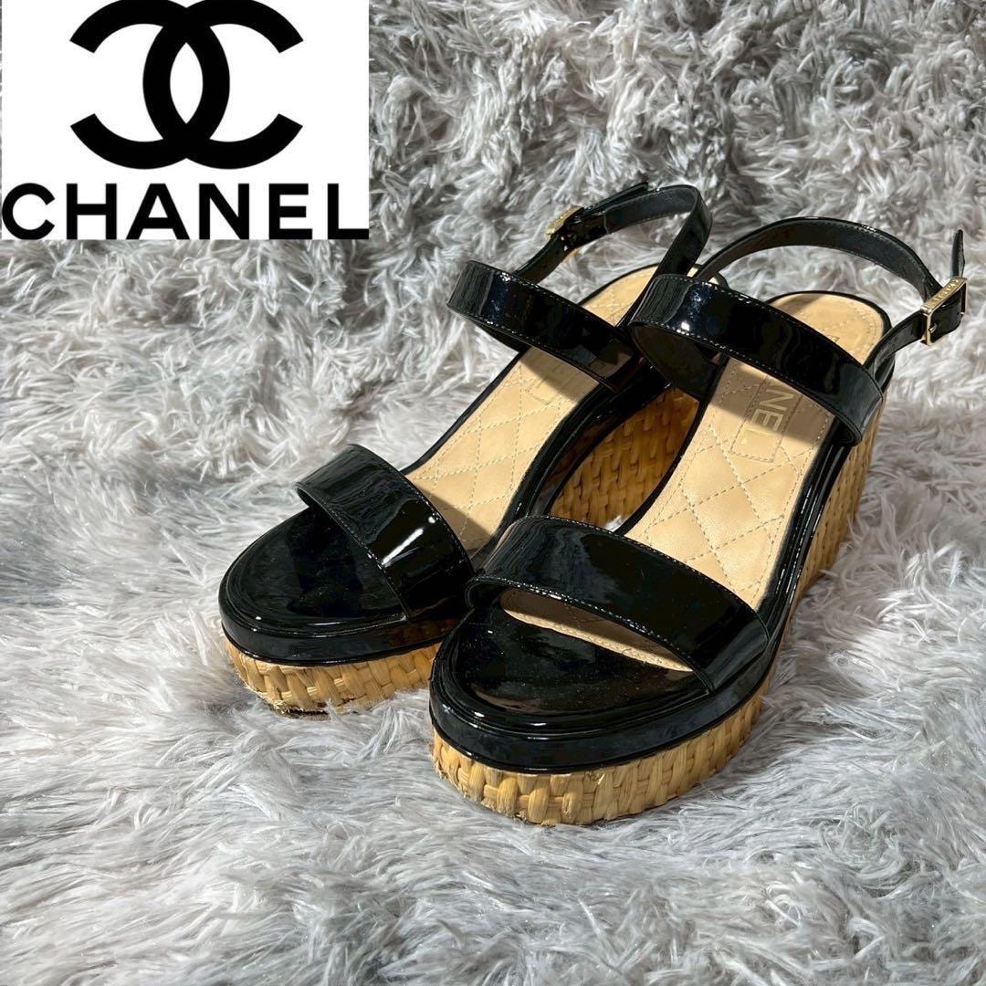 [大人気]　シャネル　ＣＨＡＮＥＬ　ココマーク　サンダル　エスパドリーユ
