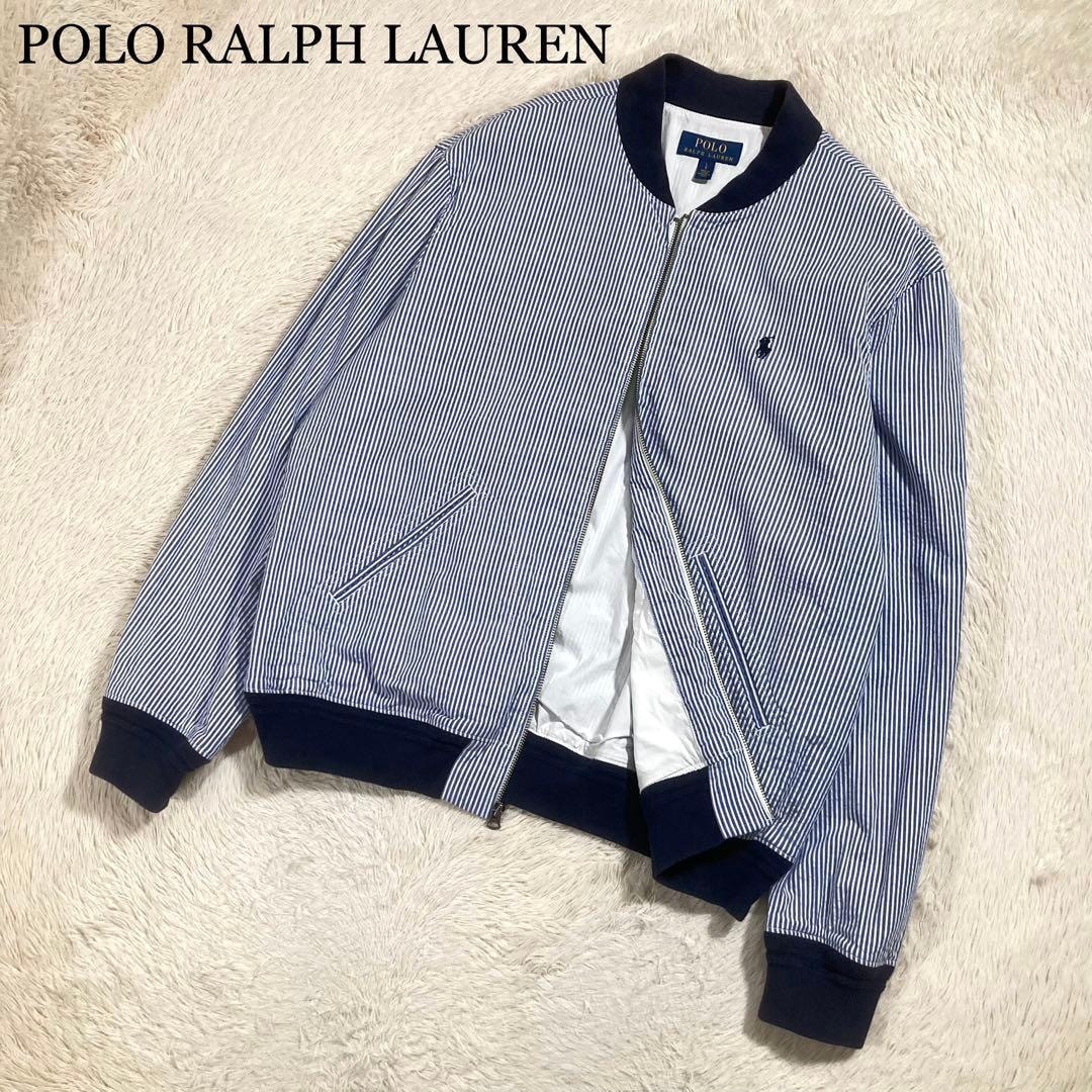 美品 ポロラルフローレン シアサッカー スイングトップ ストライプ ポニーロゴ ストライプド シアサッカー ショートスリーブ シャツ | ラルフ