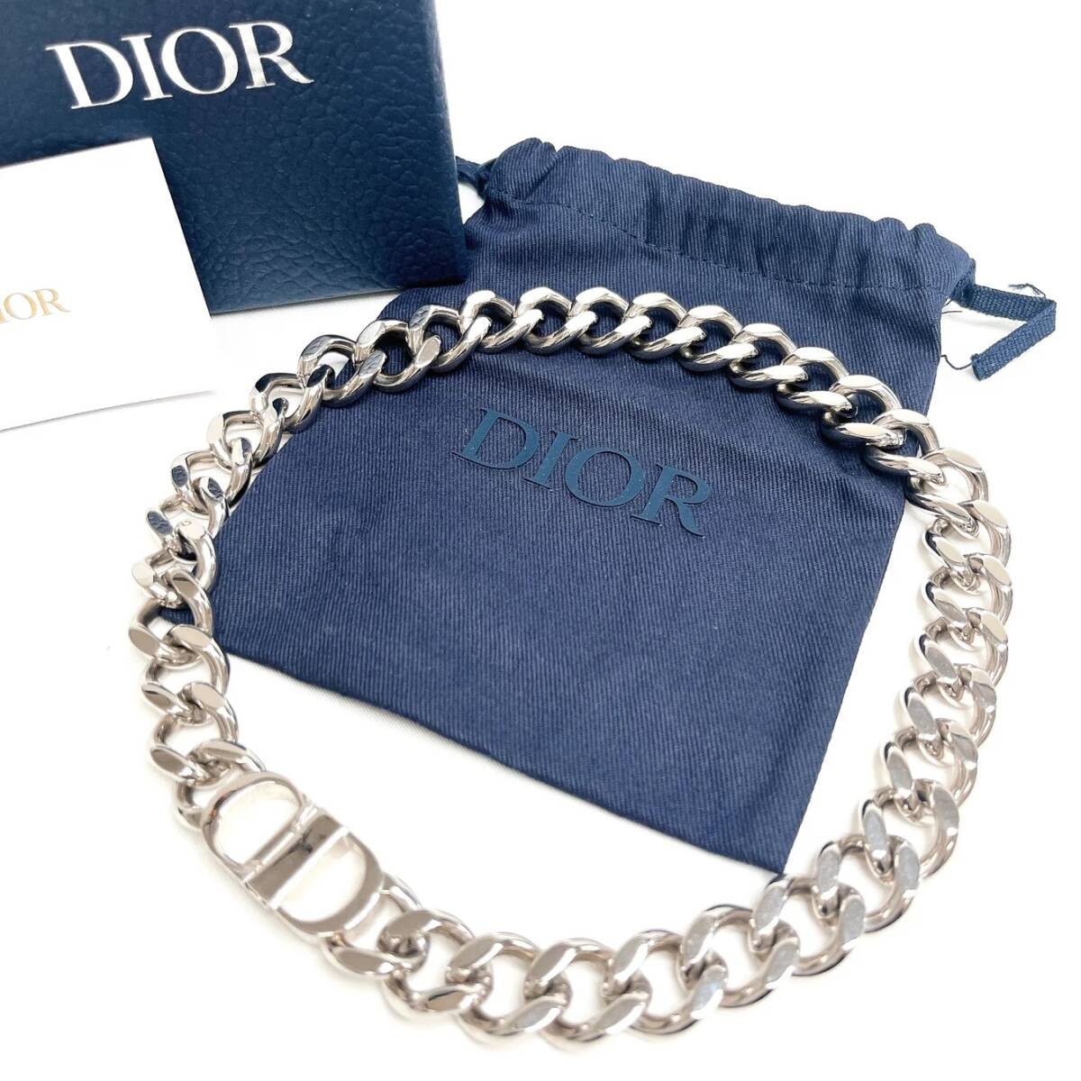 クリスチャンディオール 喜平 CDロゴ チェーンネックレス シルバー 箱