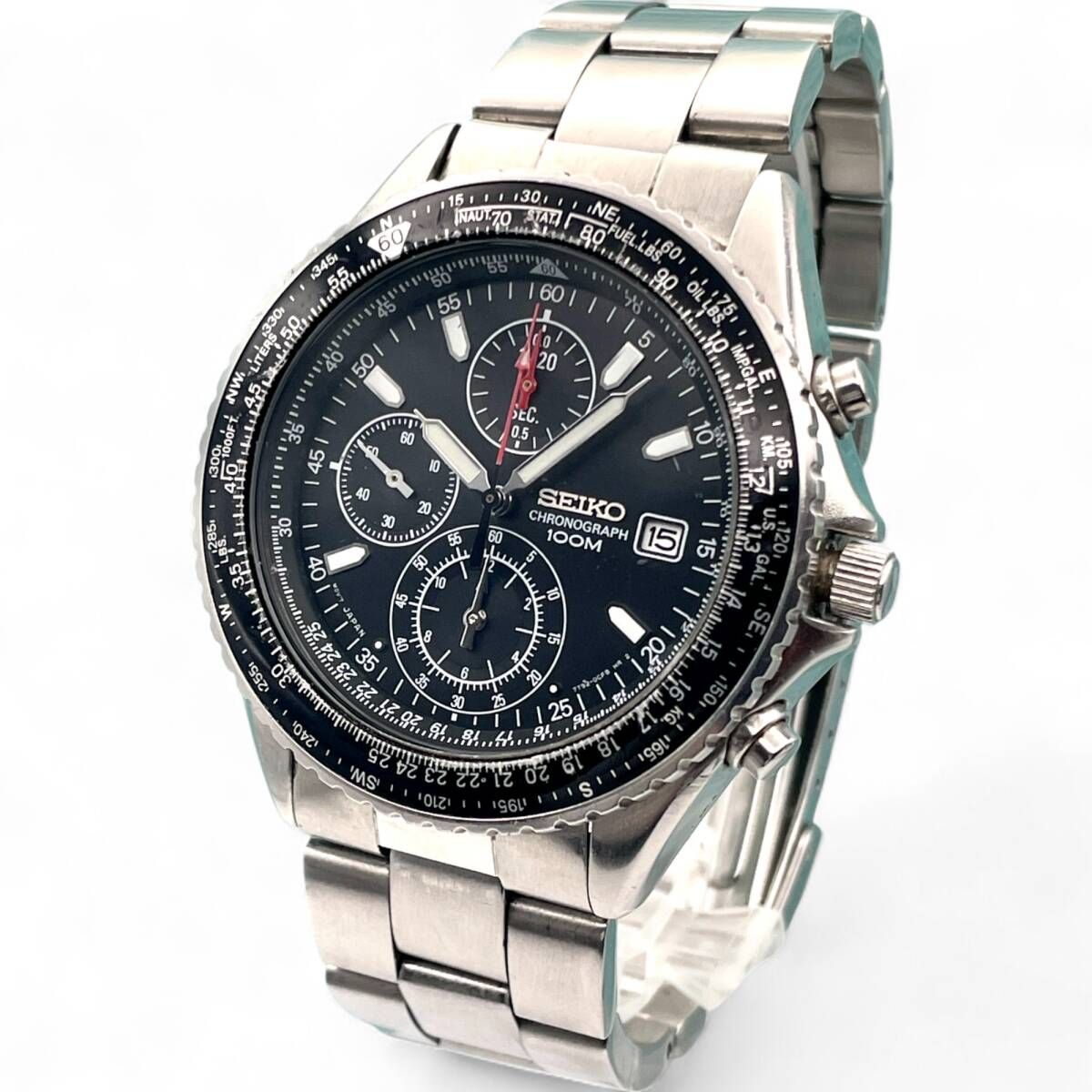 稼働 ■ SEIKO セイコー 7T92-0CP0 クロノグラフ クォーツ メンズ腕時計 デイト付き スポーツ ビジネス対応 3919-60-91