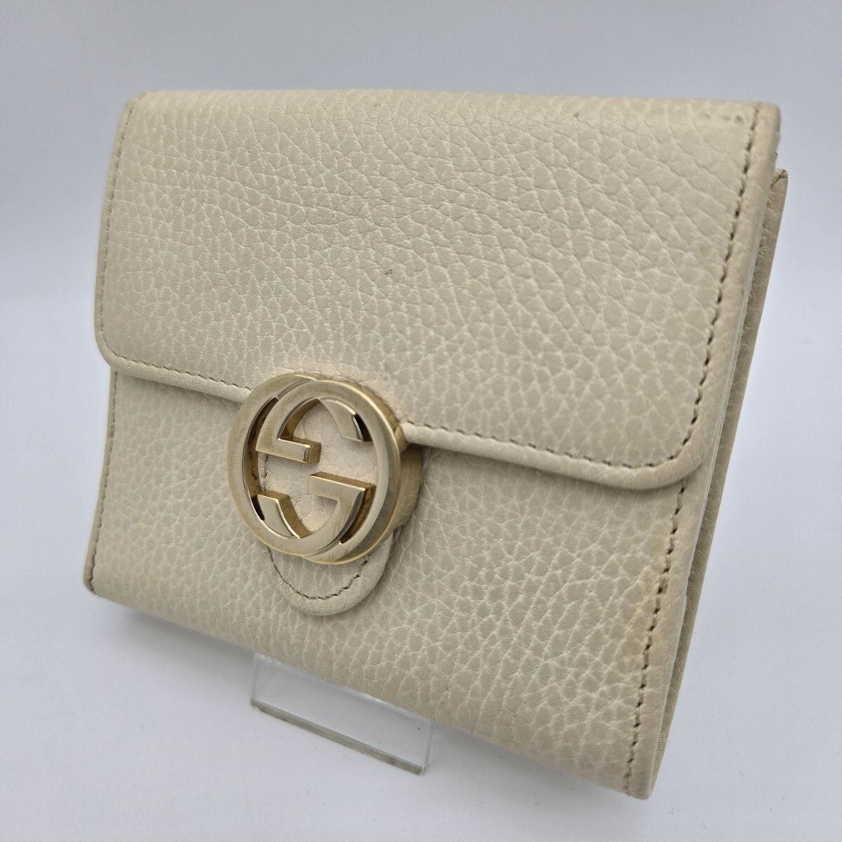 グッチ GUCCI GGマーモント 二つ折り財布 財布 レザー PVCコーティングキャンバス レディース ベージュ系 / ブラウン系 / ブラック系 598587 【中古】 GUCCI - グッチ GUCCI GGマーモント 二つ折り財布 財布 レザー PVC